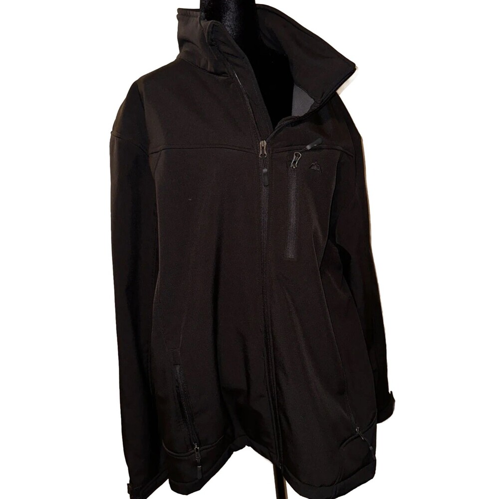 Snozu Performance Softshell Jacket Black XXL Fleece Lined Full Zip Ski Coat